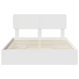 Storage Bed with Headboard White 150 x 200 cm Engineered Wood