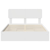 Storage Bed with Headboard White 150 x 200 cm Engineered Wood - Low Angle