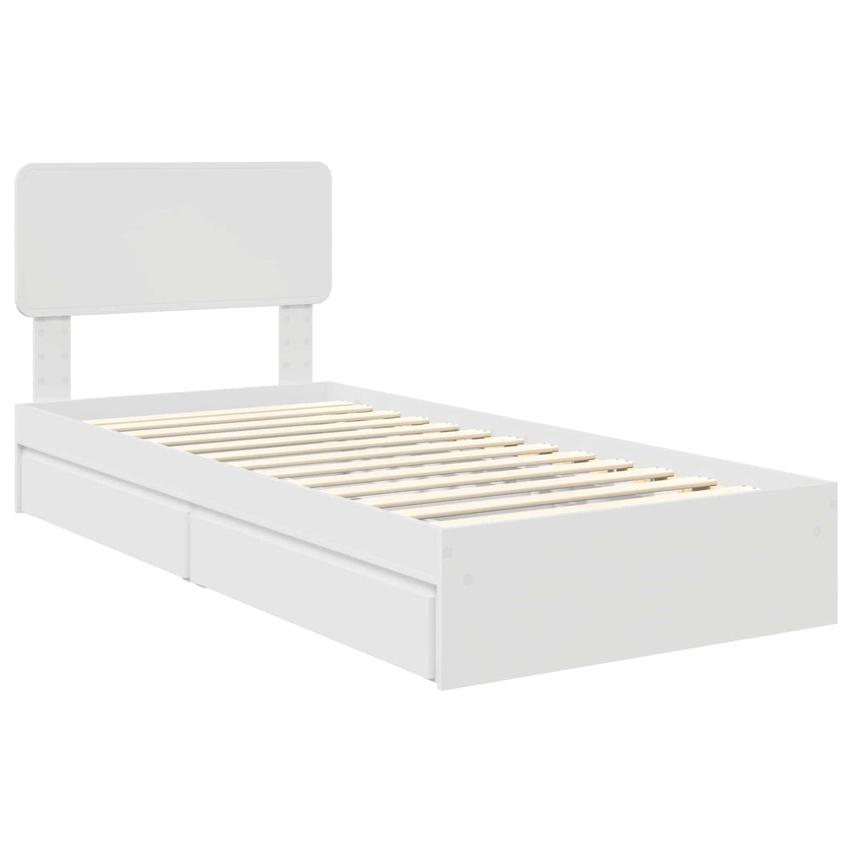 Storage Bed with Drawer White 90 x 190 cm Engineered Wood