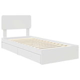 Storage Bed with Drawer White 90 x 190 cm Engineered Wood
