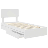 Storage Bed with Drawer White 90 x 190 cm Engineered Wood