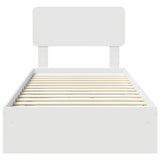 Storage Bed with Drawer White 90 x 190 cm Engineered Wood