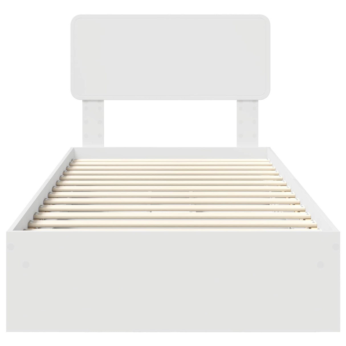 Storage Bed with Headboard White 90 x 190 cm Engineered Wood