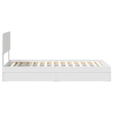 Storage Bed with Headboard White 90 x 190 cm Engineered Wood - Extra Image