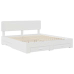 Bed Frame with Drawer White 180 x 200 cm Engineered Wood