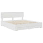 Bed Frame with Drawer White 180 x 200 cm Engineered Wood