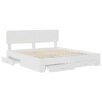Bed Frame with Drawer White 180 x 200 cm Engineered Wood