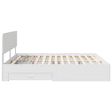 Bed Frame with Headboard White 180 x 200 cm Engineered Wood - Low Angle