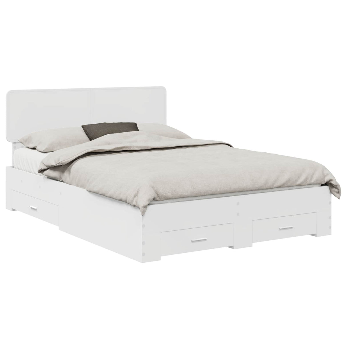 Bed Frame with Headboard White 150 x 200 cm Engineered Wood