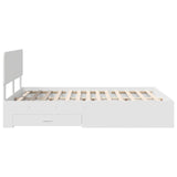 Bed Frame with Headboard White 150 x 200 cm Engineered Wood - Low Angle