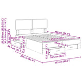 Bed Frame with Headboard White 150 x 200 cm Engineered Wood - Extra Image