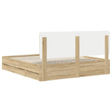 Bed Frame with Drawer Sonoma Oak 180 x 200 cm Engineered Wood - Extra Image