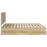 Bed Frame with Drawer Sonoma Oak 180 x 200 cm Engineered Wood