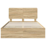 Bed Frame with Drawer Sonoma Oak 150 x 200 cm Engineered Wood