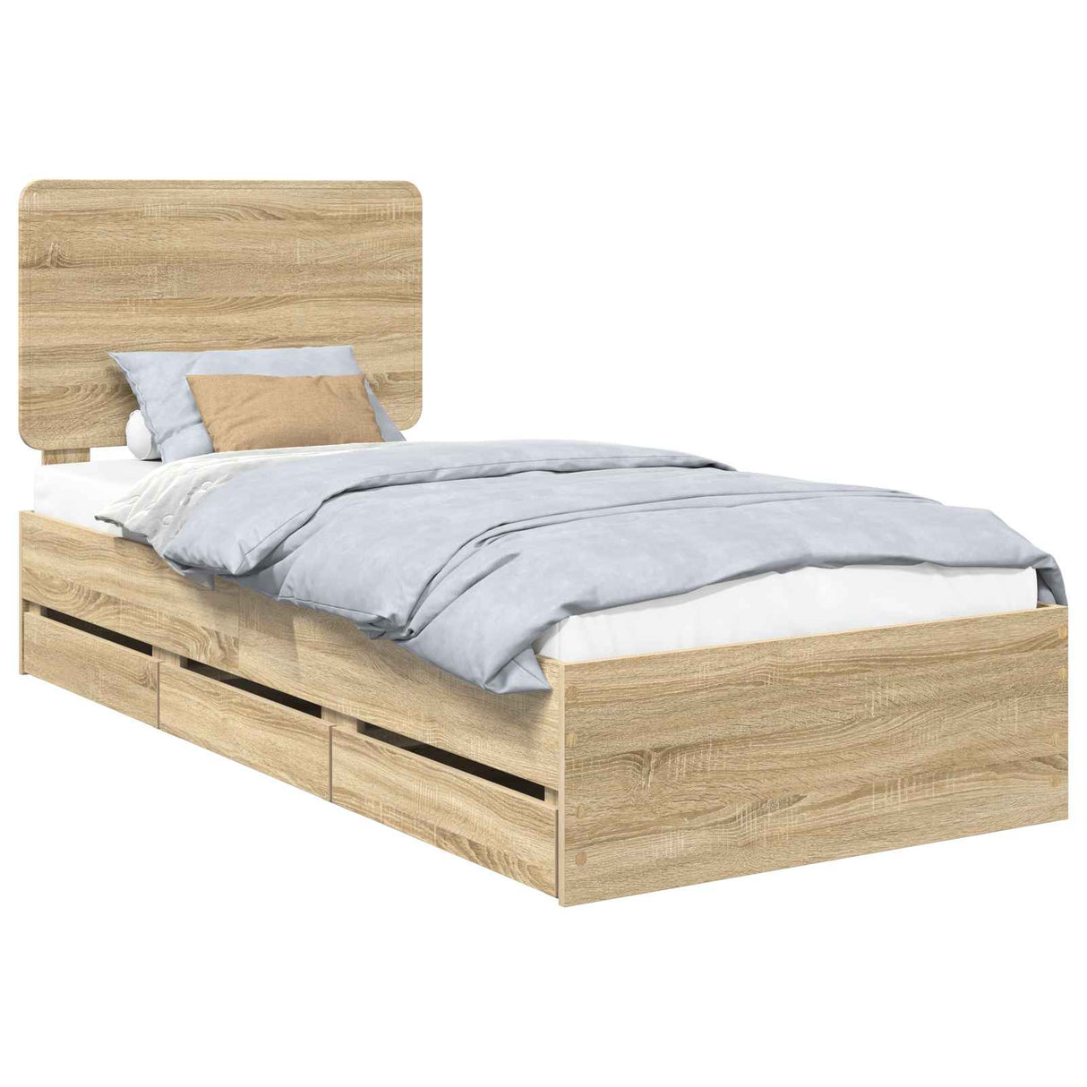 Bed Frame with Drawer Sonoma Oak 90 x 190 cm Engineered Wood