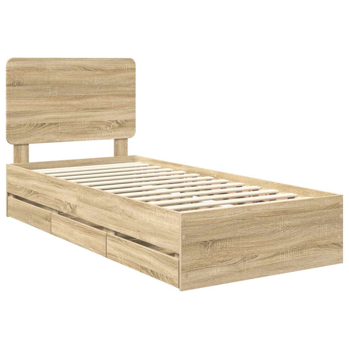 Bed Frame with Drawer Sonoma Oak 90 x 190 cm Engineered Wood