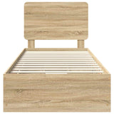 Bed Frame with Drawer Sonoma Oak 90 x 190 cm Engineered Wood - Low Angle