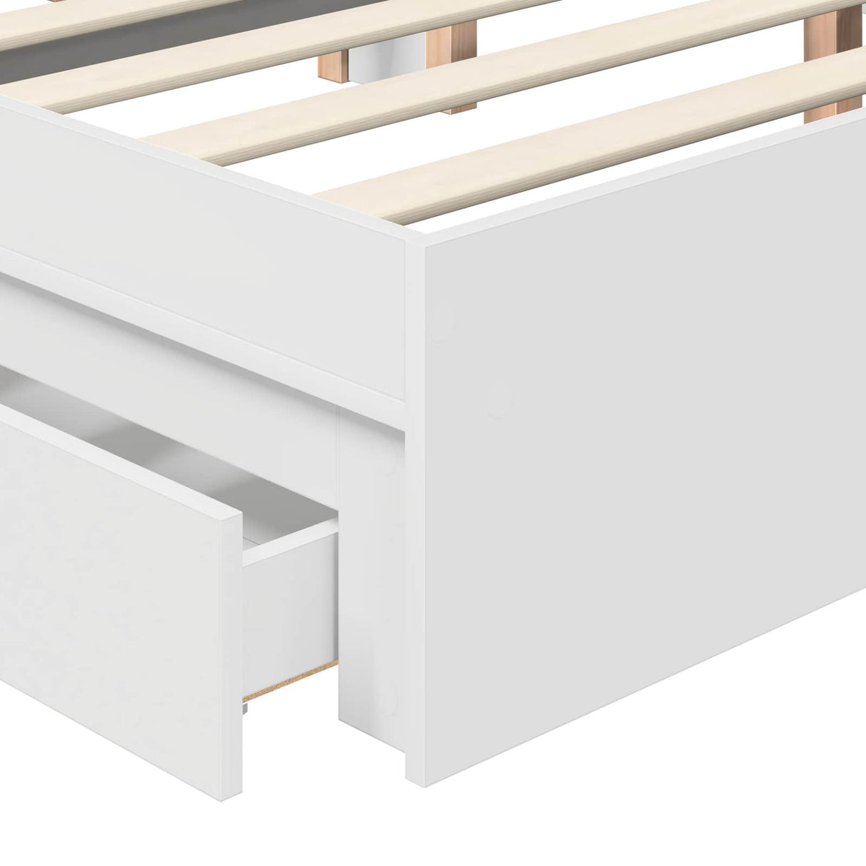 Storage Bed with Drawer White 150 x 200 cm Engineered Wood