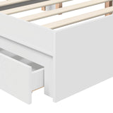 Storage Bed with Headboard White 150 x 200 cm Engineered Wood - Extra Image