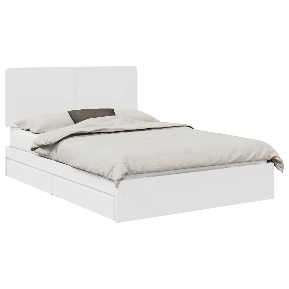 Storage Bed with Headboard White 150 x 200 cm Engineered Wood