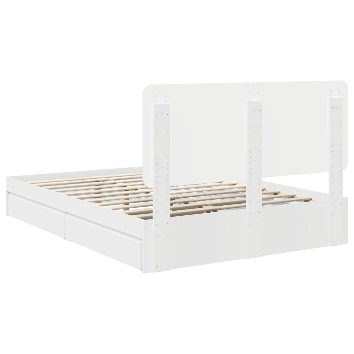 Storage Bed with Drawer White 150 x 200 cm Engineered Wood