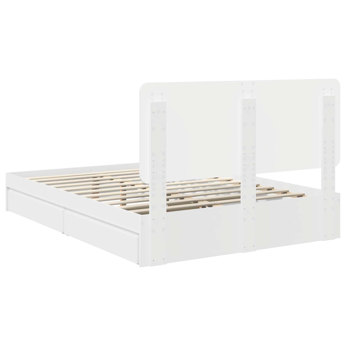 Storage Bed with Headboard White 150 x 200 cm Engineered Wood