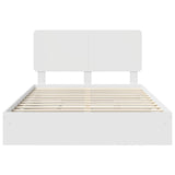 Storage Bed with Drawer White 150 x 200 cm Engineered Wood