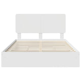Storage Bed with Headboard White 150 x 200 cm Engineered Wood - Low Angle