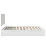 Storage Bed with Drawer White 150 x 200 cm Engineered Wood