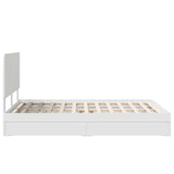 Storage Bed with Headboard White 150 x 200 cm Engineered Wood - Extra Image