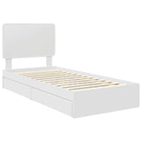Storage Bed with Headboard White 90 x 190 cm Engineered Wood