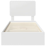 Storage Bed with Headboard White 90 x 190 cm Engineered Wood