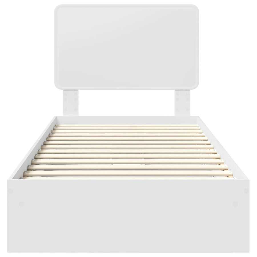Storage Bed with Drawer White 90 x 190 cm Engineered Wood