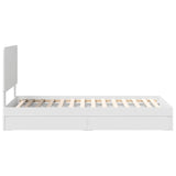 Storage Bed with Headboard White 90 x 190 cm Engineered Wood - Extra Image