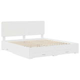 Bed Frame with Drawer White 180 x 200 cm Engineered Wood