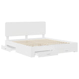 Bed Frame with Drawer White 180 x 200 cm Engineered Wood