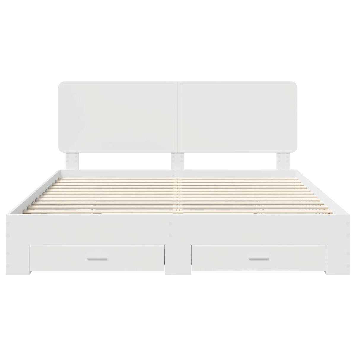 Bed Frame with Drawer White 180 x 200 cm Engineered Wood