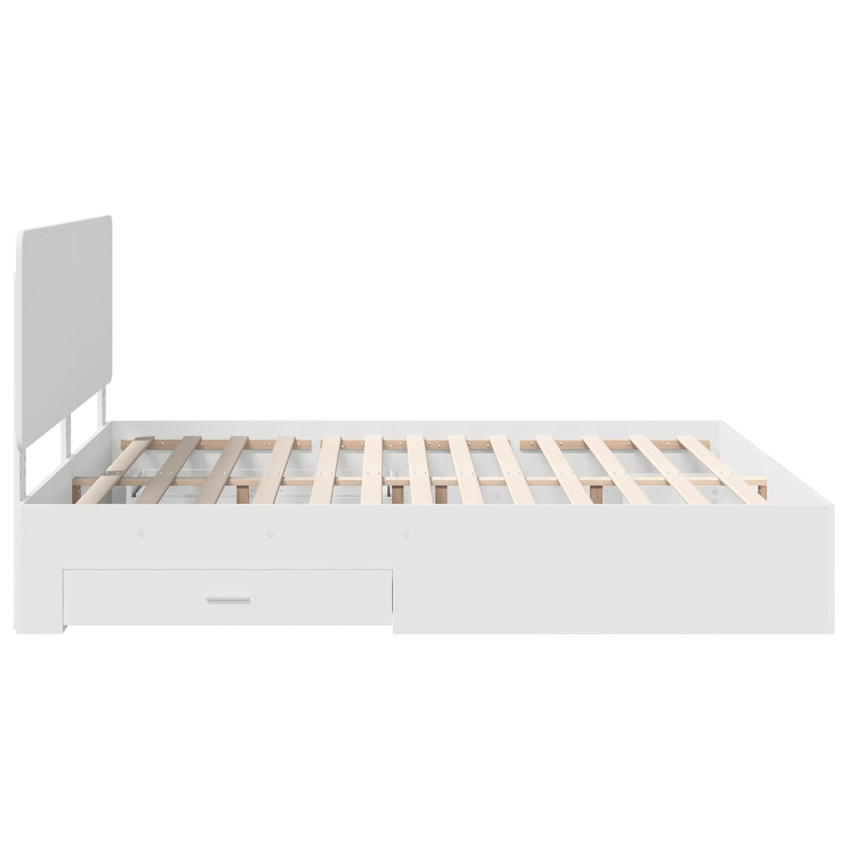 Bed Frame with Drawer White 180 x 200 cm Engineered Wood
