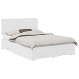 Bed Frame with Headboard White 150 x 200 cm Engineered Wood