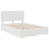 Bed Frame with Headboard White 150 x 200 cm Engineered Wood - Top-Down View