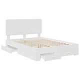 Bed Frame with Headboard White 150 x 200 cm Engineered Wood