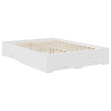 Bed Frame with Headboard White 150 x 200 cm Engineered Wood - Rear View