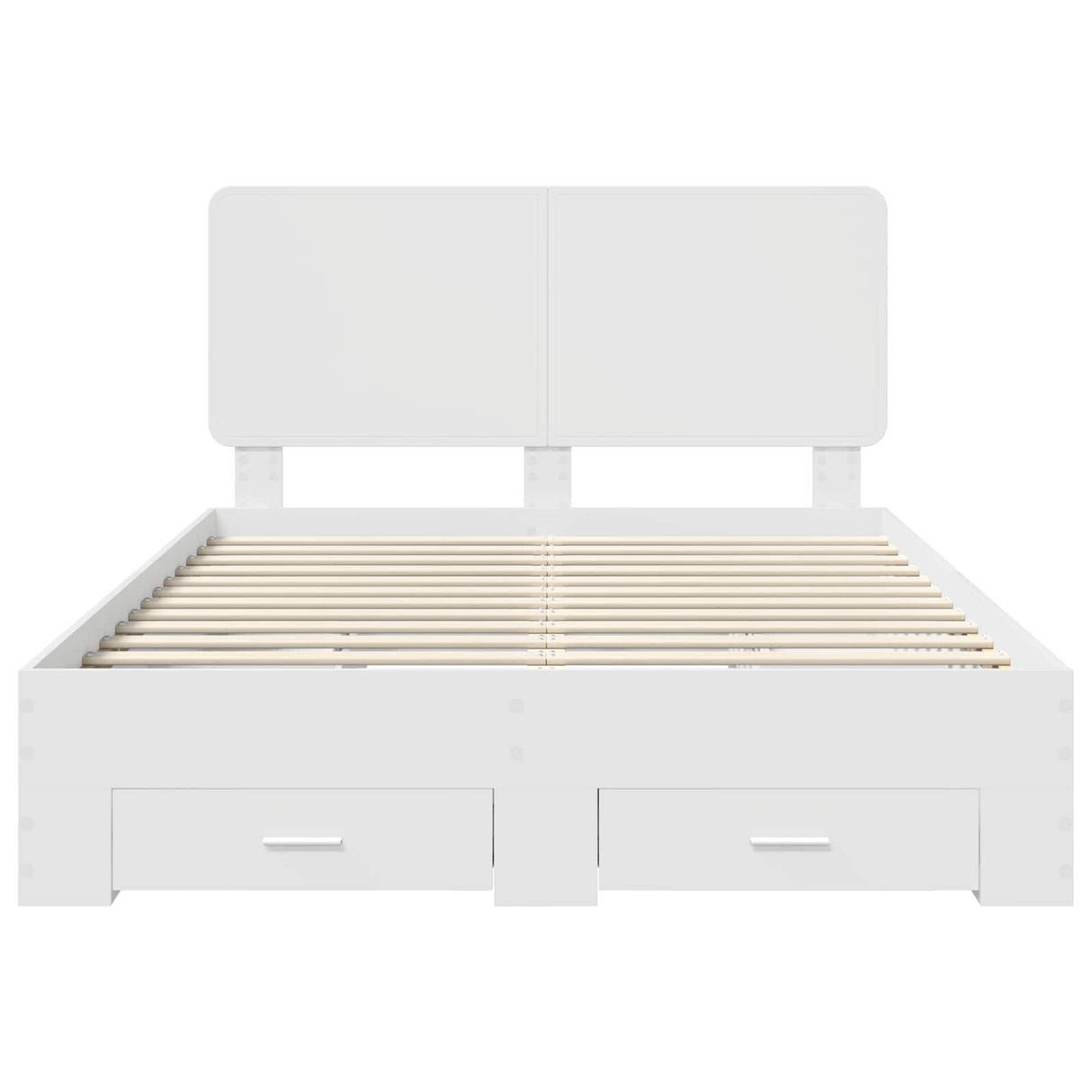 Bed Frame with Headboard White 150 x 200 cm Engineered Wood