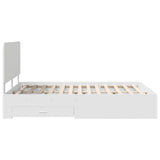 Bed Frame with Headboard White 150 x 200 cm Engineered Wood - Extra Image