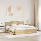 Bed Frame with Drawer Sonoma Oak 180 x 200 cm Engineered Wood
