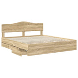 Bed Frame with Drawer Sonoma Oak 180 x 200 cm Engineered Wood