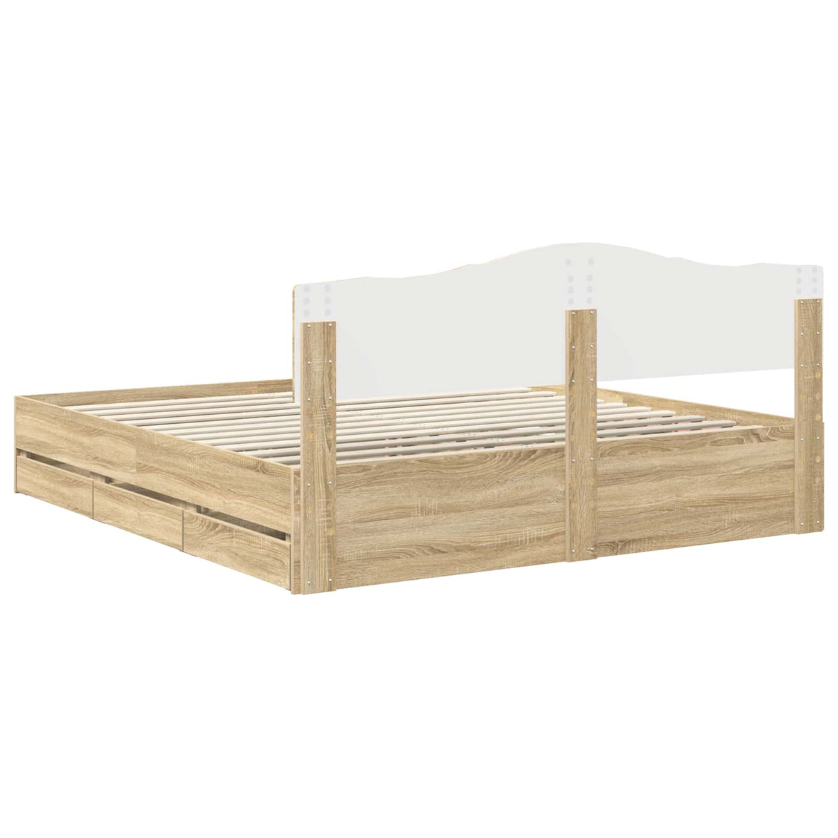 Bed Frame with Drawer Sonoma Oak 180 x 200 cm Engineered Wood