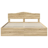 Bed Frame with Drawer Sonoma Oak 180 x 200 cm Engineered Wood
