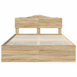 Bed Frame with Drawer Sonoma Oak 150 x 200 cm Engineered Wood - Low Angle