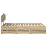 Bed Frame with Drawer Sonoma Oak 150 x 200 cm Engineered Wood - Extra Image
